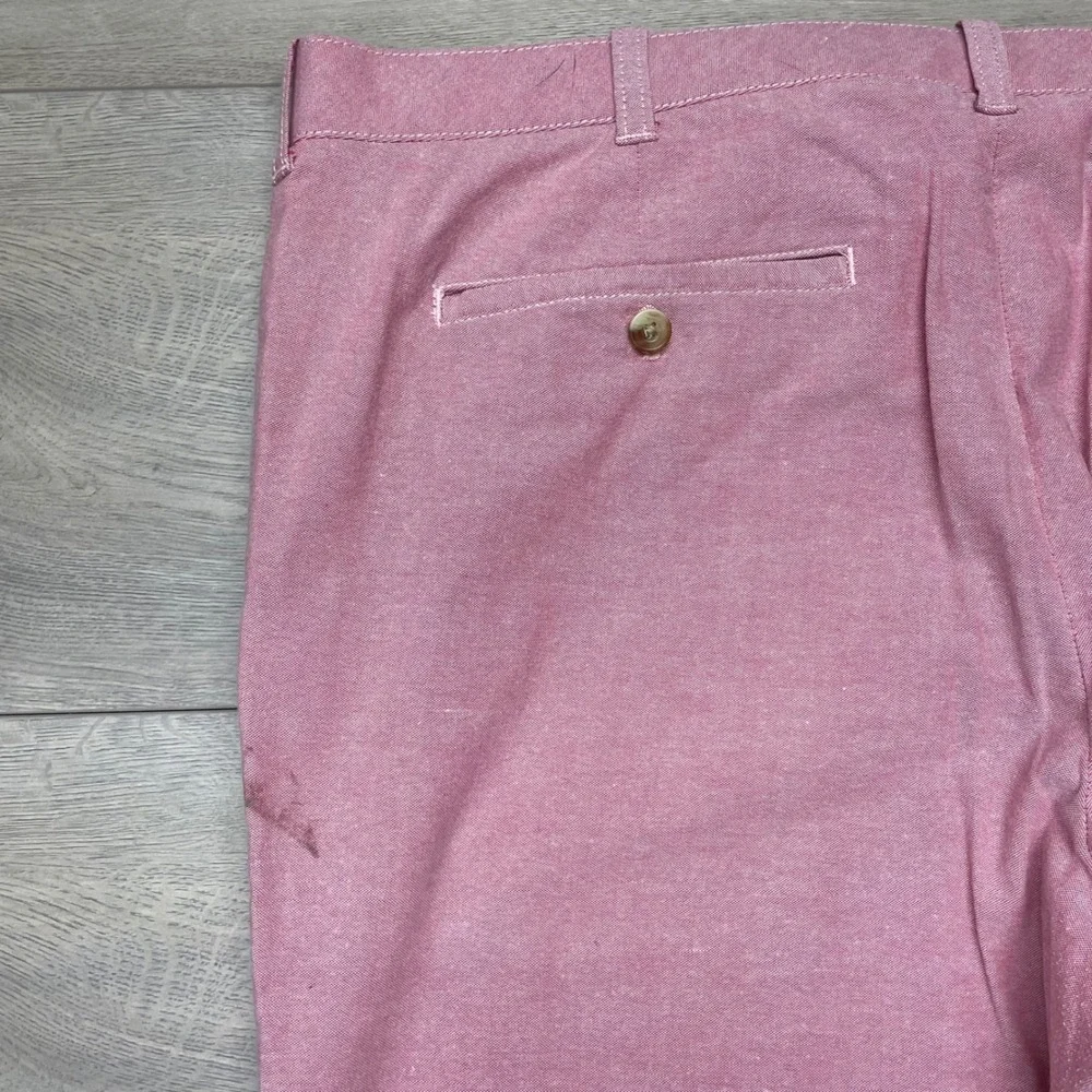 IZOD Pants Mens 38x32 Pink Straight Leg Flat Front Chino Casual Preppy